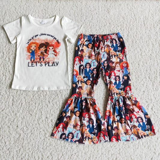 D3-30 Halloween White Top Flare Pants Set D 828