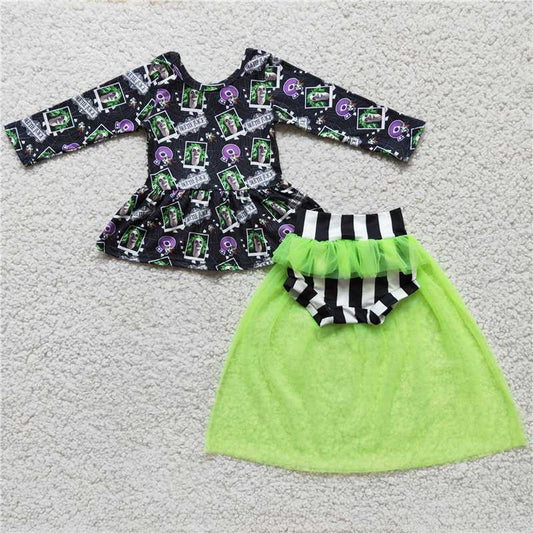 6 A8-27 NEW HALLOWMAS TOP WITH TULLE BUMMIES SET