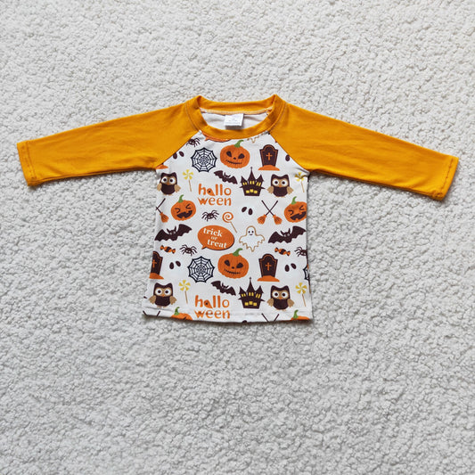 A17-18 Halloween Pumpkin Long Sleeve Top