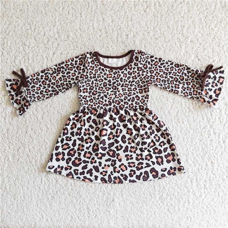 6 A6-13 Leopard Print Long Sleeve Dress