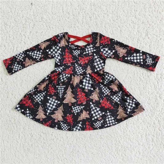 6 A19-3 Christmas tree long sleeve dress