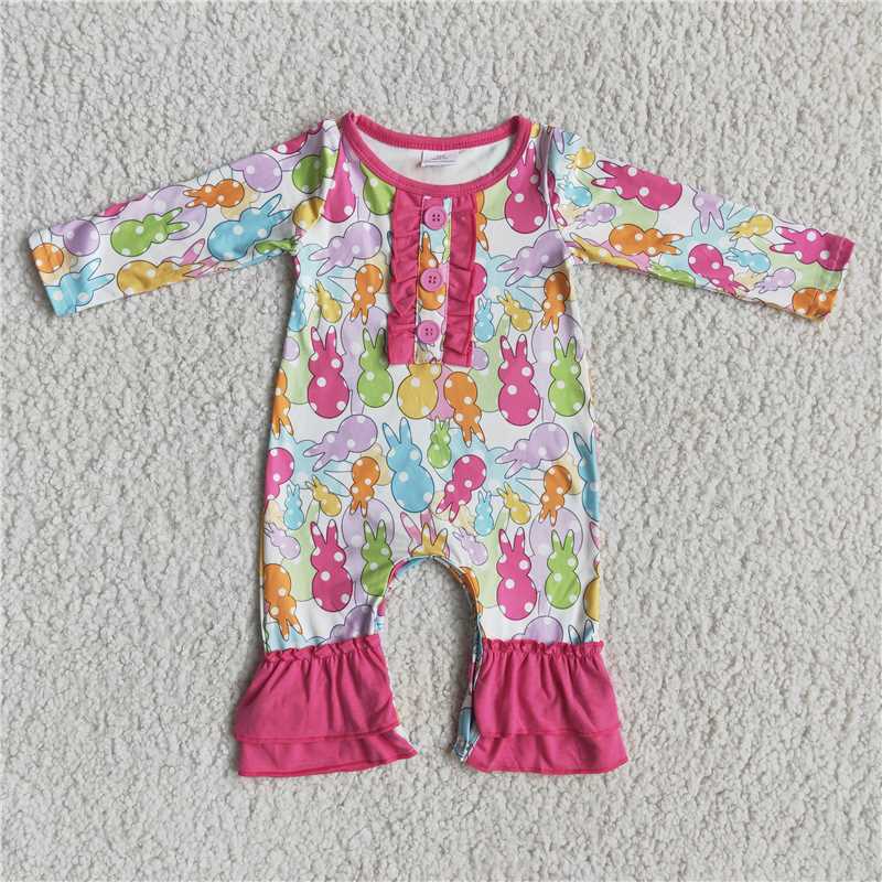 6 A19-18 Colorful Rabbit Long Sleeve Bodysuit