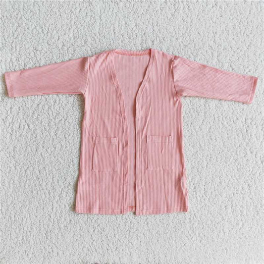 6 A31-3 Pink Wide Stripe Jacket Cardigan