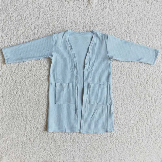 6 A31-16 Blue Wide Stripe Jacket Cardigan