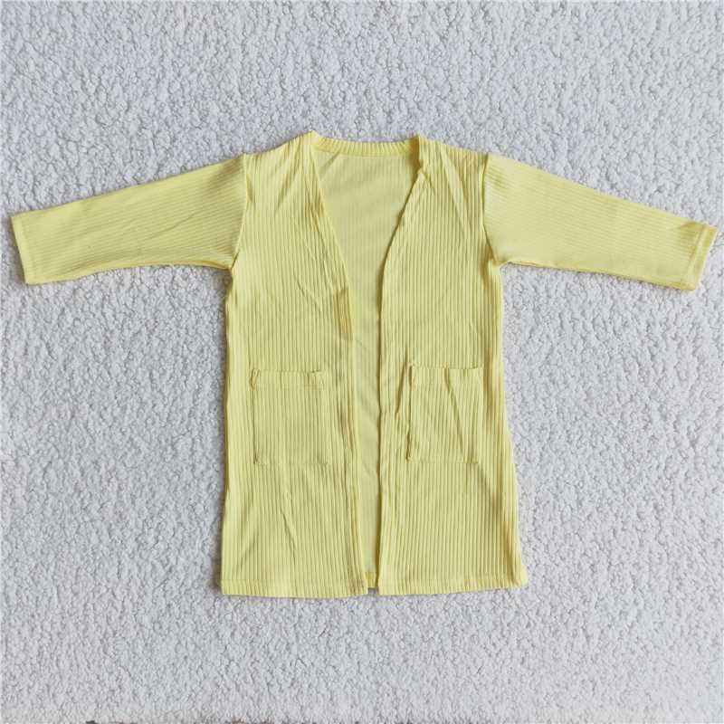 6 A31-16-1 Yellow Wide Stripe Jacket Cardigan