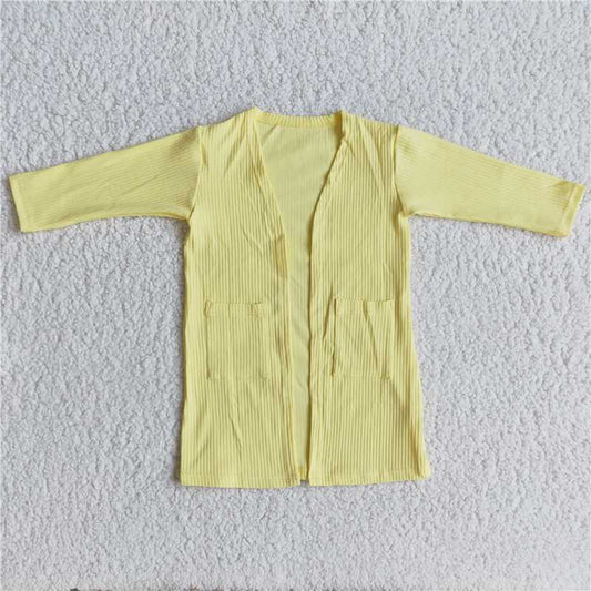 6 A31-16-1 Yellow Wide Stripe Jacket Cardigan
