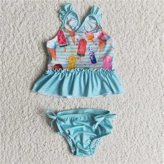 B2-4 Ice Cream Strap Swimsuit Two Piece Set