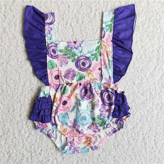 B3-27 Water hibiscus purple romper D 6.5