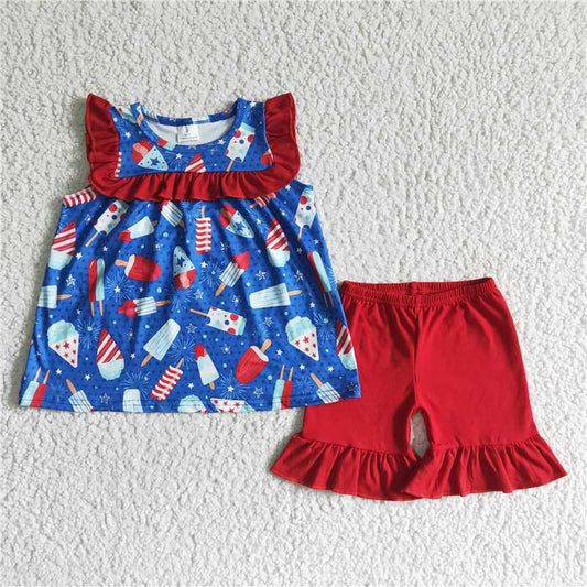 GSSO0044 4th of July baby girls sleeveless popular set