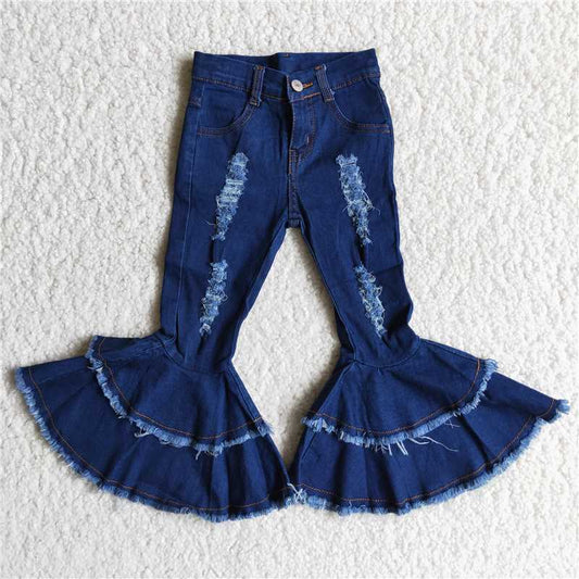 C12-9 New fashion denim double layer flared trousers