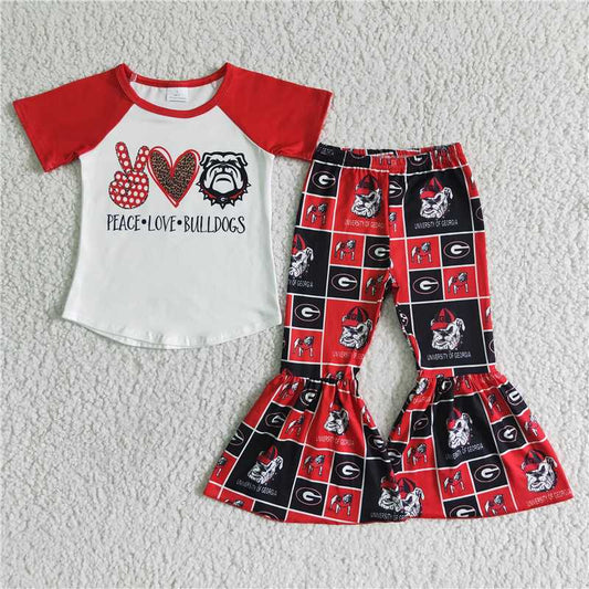 A1-24 Heart Gesture Red Short Sleeve Pants Set