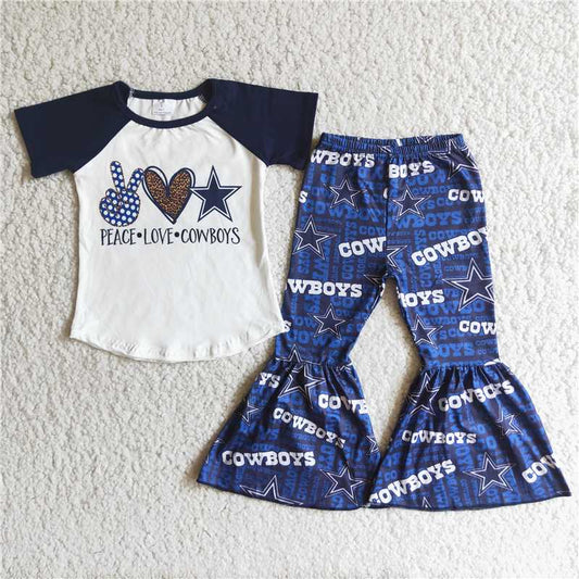 A1-12 Blue Gesture Heart Star Short Sleeve Pants