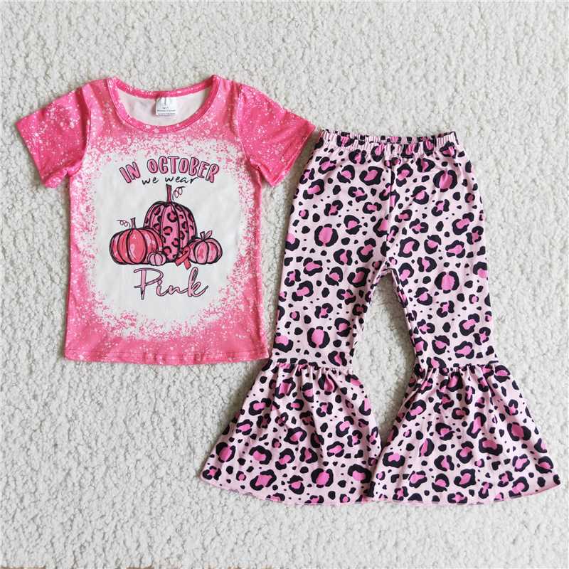 D2-29 Pink Pumpkin Short Sleeve Top Pattern Pants