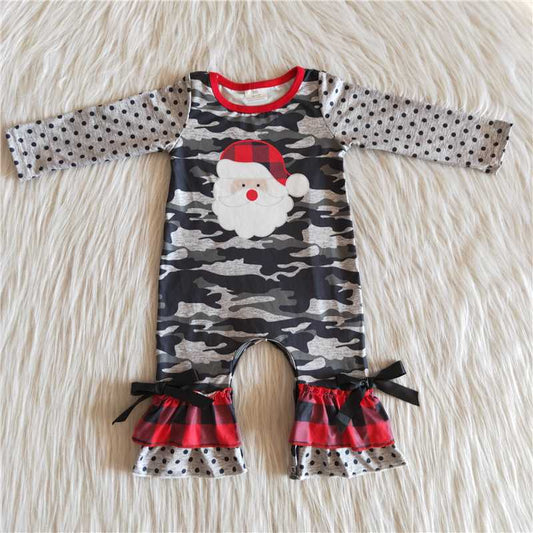 A24-9 Santa Polka Dot Long Sleeve Bodysuit