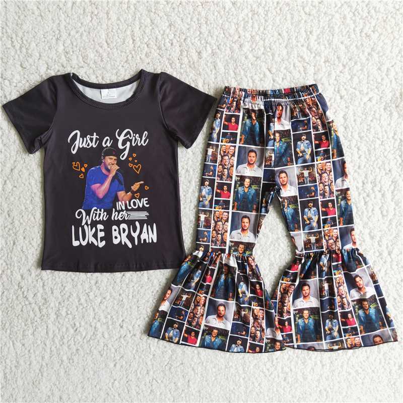 D2-18 singer print trousers set