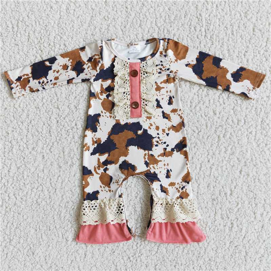 A16-5 ink pattern long-sleeved bodysuit