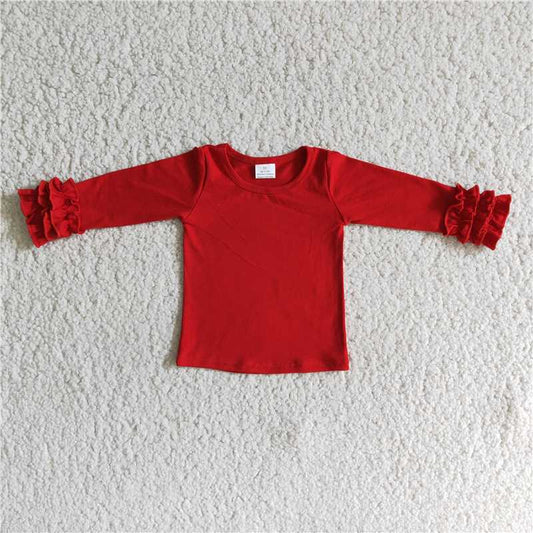A2-1 Red Long Sleeve Lace Top