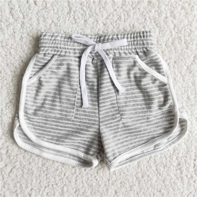 B4-30 Grey Pinstripe Pocket Shorts