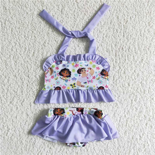S0006 Purple Lace Sling Tether Two-Piece Swim