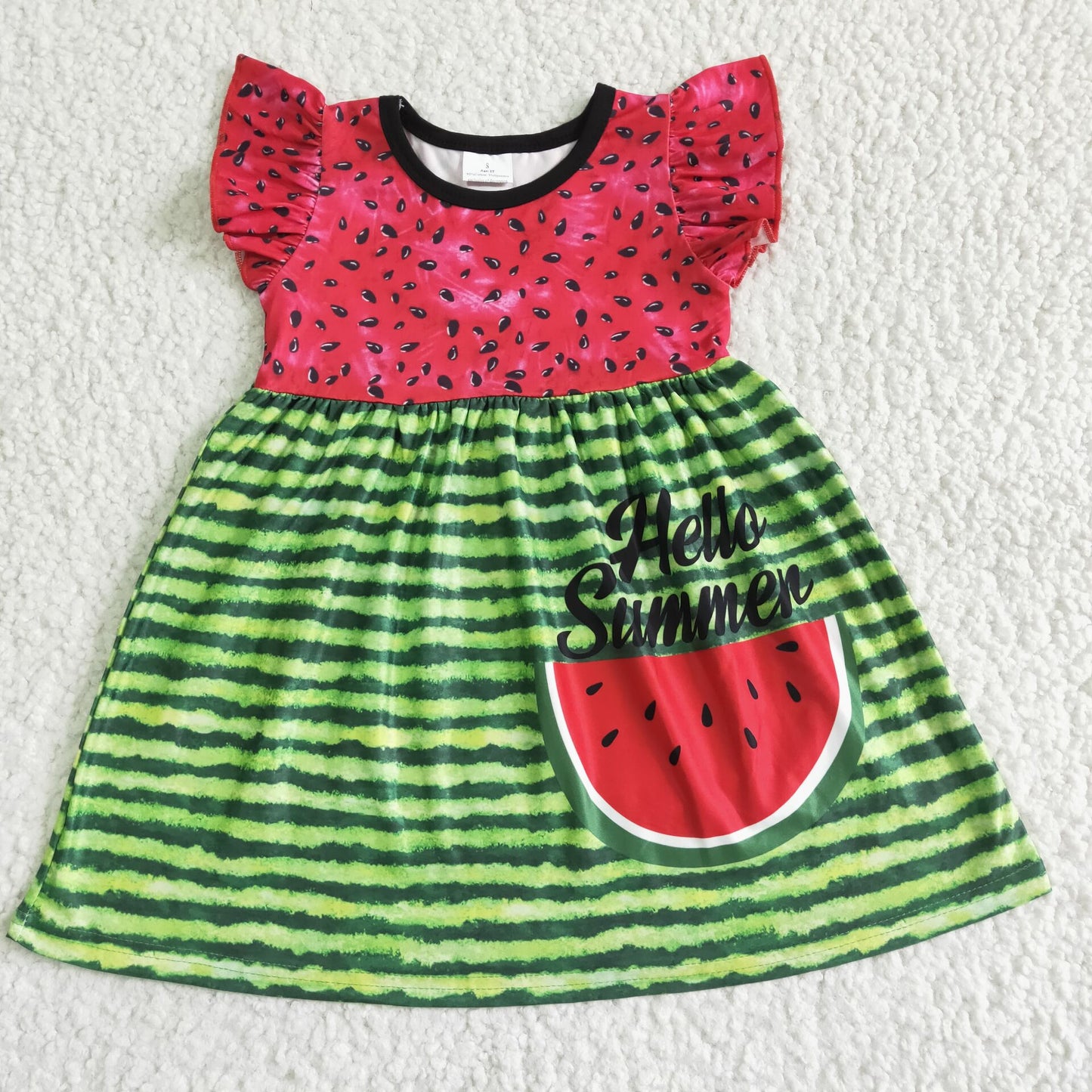 GSD0034 girl flying sleeve watermelon skirt