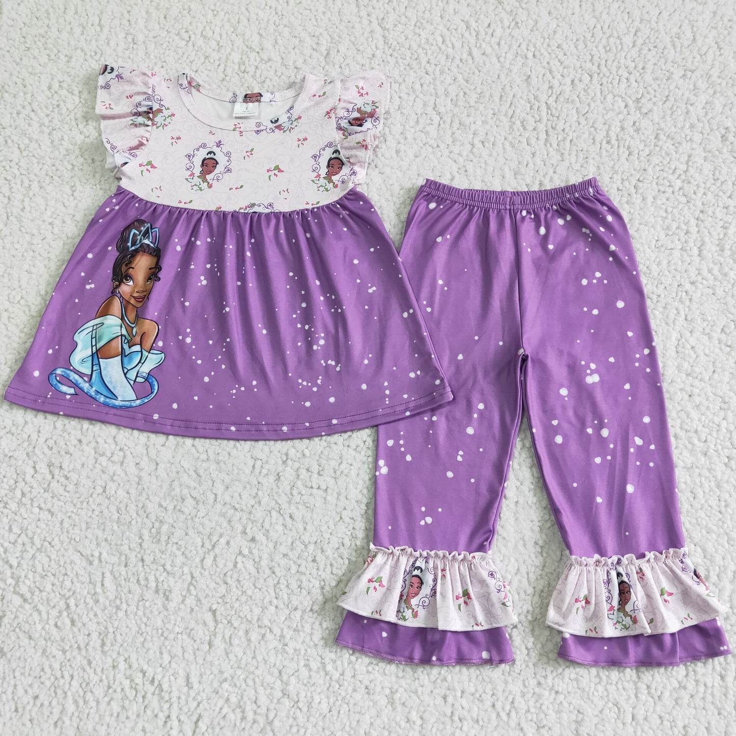 GSPO0058 Purple Flying Sleeve Pants Set