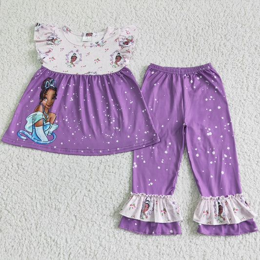 GSPO0058 Purple Flying Sleeve Pants Set