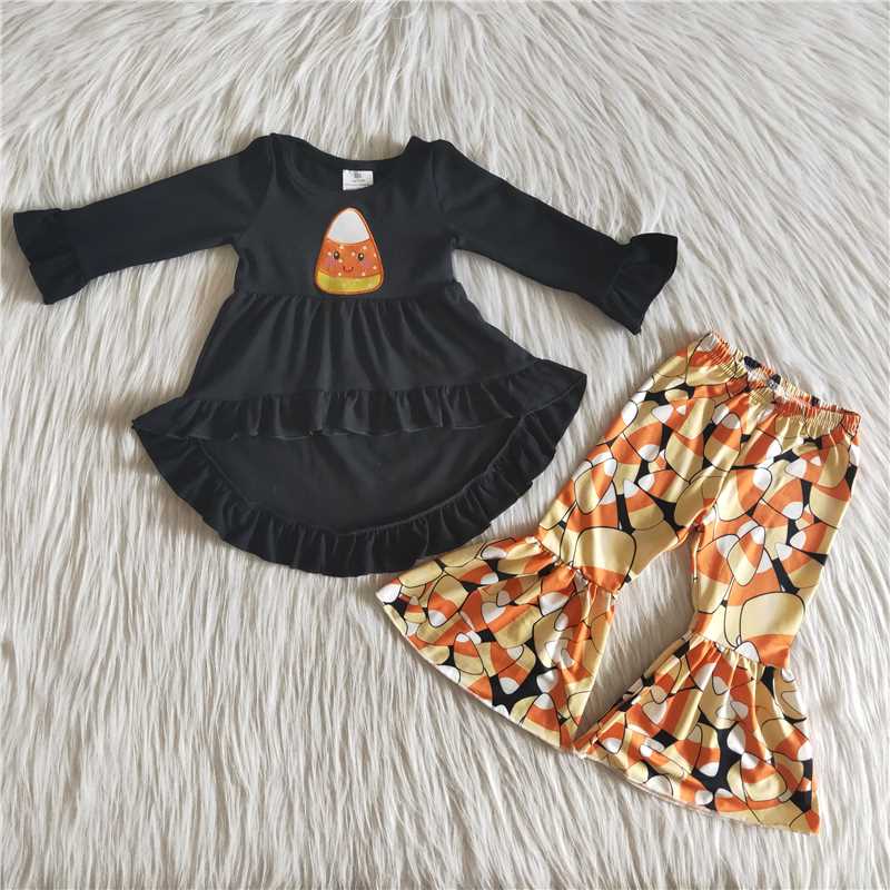 6 A18-26 Halloween Candy Embroidery Black Set