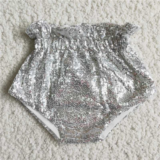 D5-9 White Sequin Thong