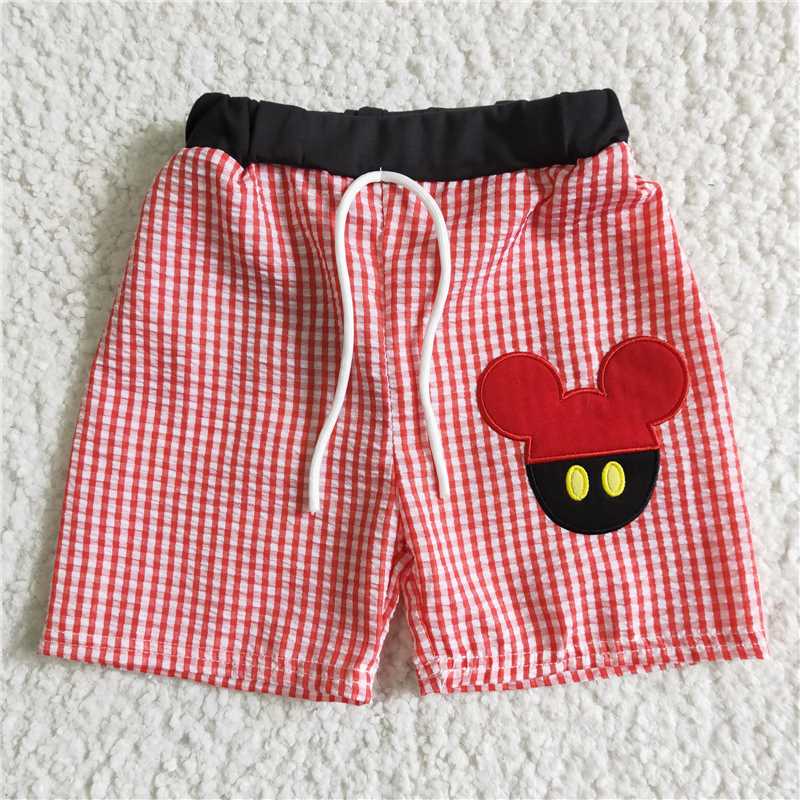 A2-11 Boys Embroidered Seersucker Shorts