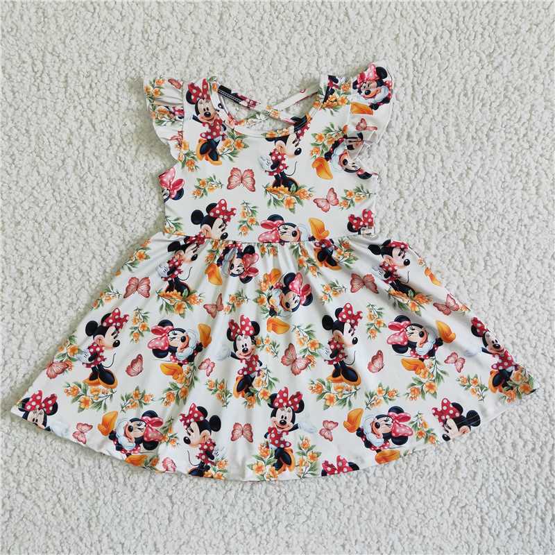 GSD0048 White flying sleeve butterfly flower skirt