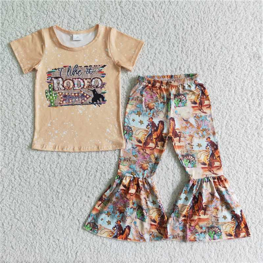 GSPO0022 Rodeo Style Bell Bottom Pants Set