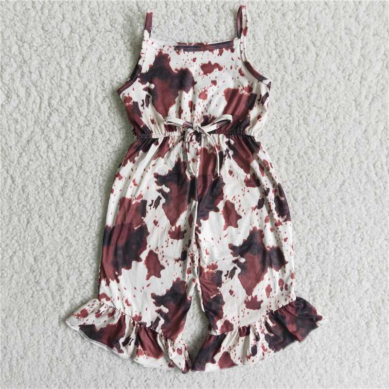 C11-2 New summer Ink Pattern Cow Strap Bodysuit