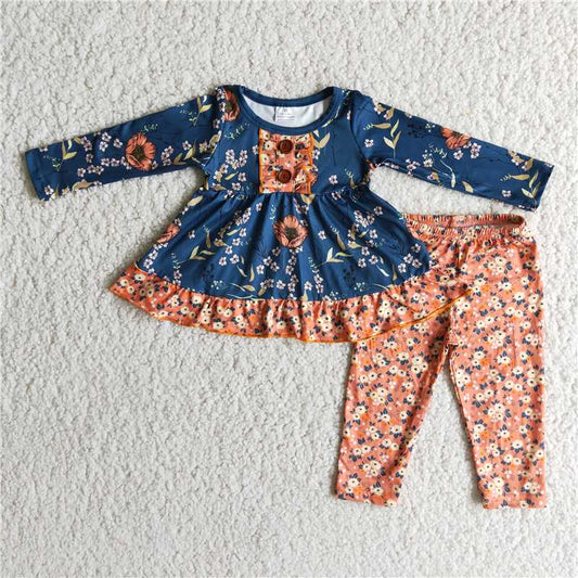 6 B4-22 Winter Flower Long Sleeve Pants Set