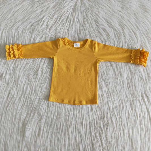 C6-26 Yellow Lace Long Sleeve Top