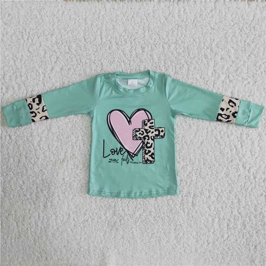 6 B10-18 Easter cross love long sleeve top