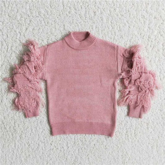 6 B10-39 tassel bean paste powder sweater