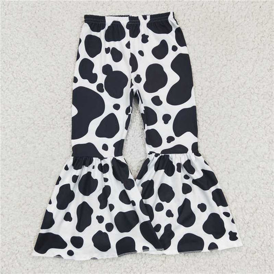 P0041 Girls cow pattern milk silk trousers