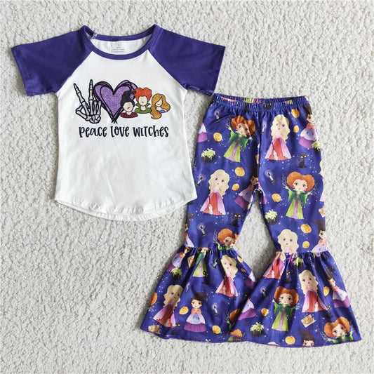 A3-11 Purple Short Sleeve Pants Set