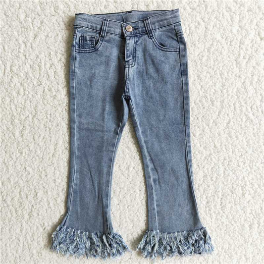 B7-13 New fashion Bleach Fringe Jeans