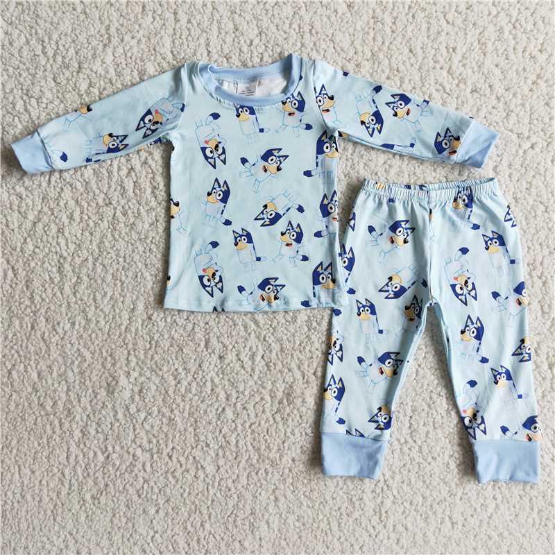 6 A3-20 Boys Long Sleeve Pants Pajama Set