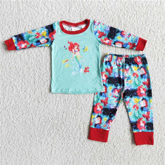 6 A1-11 Fish Cartoon Long Sleeve Trousers Set
