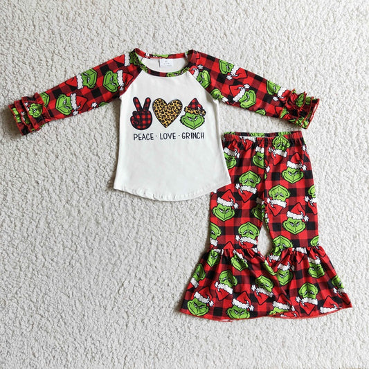 6 A10-15  love christmas hat long sleeve suit