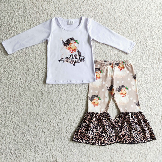 6 A14-13 Santa's Brown Leopard Pants Set