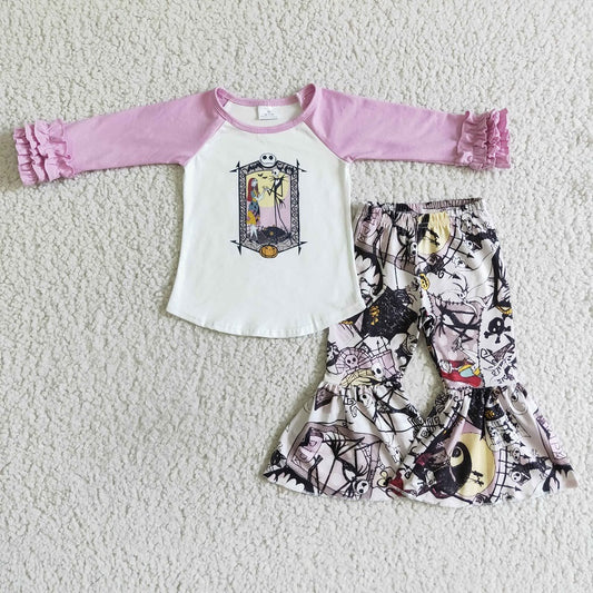 6 A27-3 Lilac Long Sleeve Flared Pants