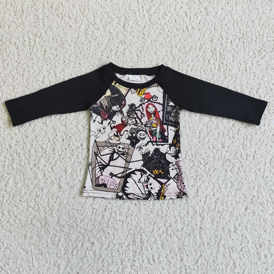 6 A30-21-1 Devil Picture Black Long Sleeve Top
