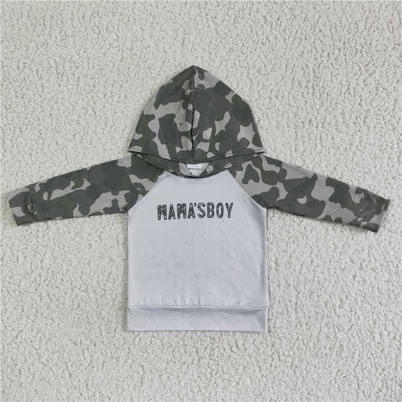 6 A30-28 mamas boy children's hooded long-sleeve top