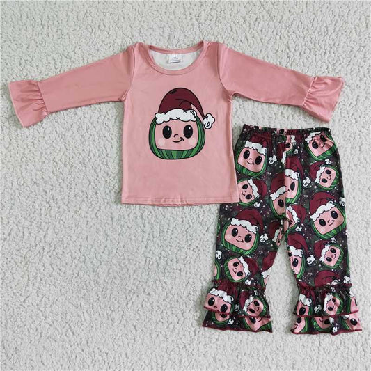 6 A5-12 Pink Long Sleeve Pants Set