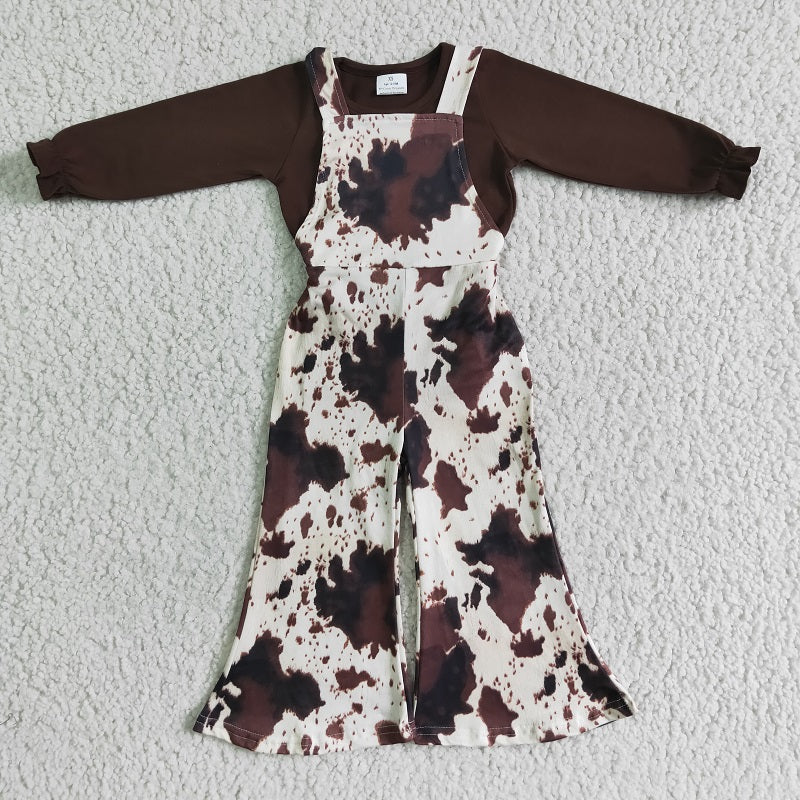 6 B3-25 baby girls coe print ink wash overalls suit
