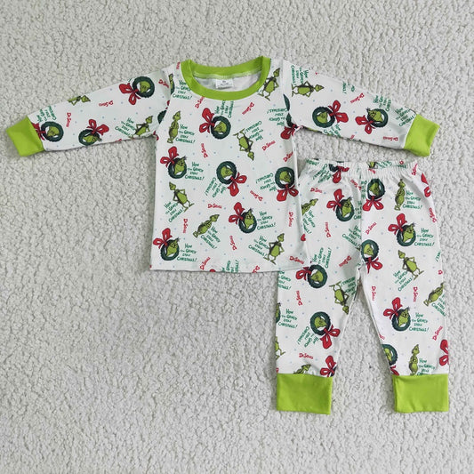 6 B4-20 Green Cuff Baby boys Pajama Set
