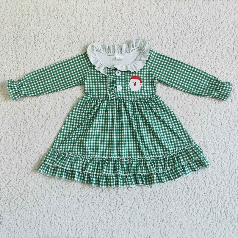 6 C10-7  Santa's Green Long Sleeve Nightdress